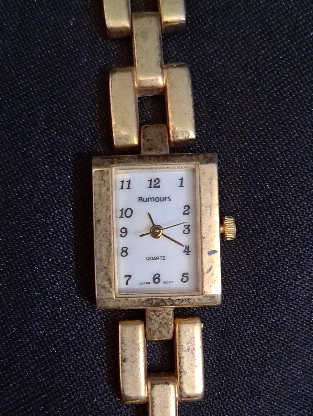 Vintage Rumours Quartz Bracelet Watch - Gold Square Link - New Battery